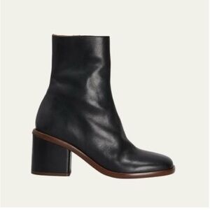 Chloe Meganne Black Leather Heeled Boots